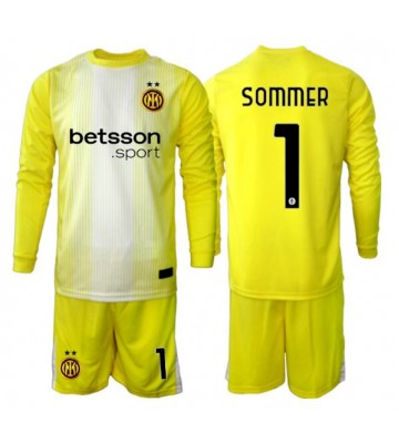Inter Milan Yann Sommer #1 Goalkeeper Replica Away Stadium Kit for Kids 2025-26 Long Sleeve (+ pants)